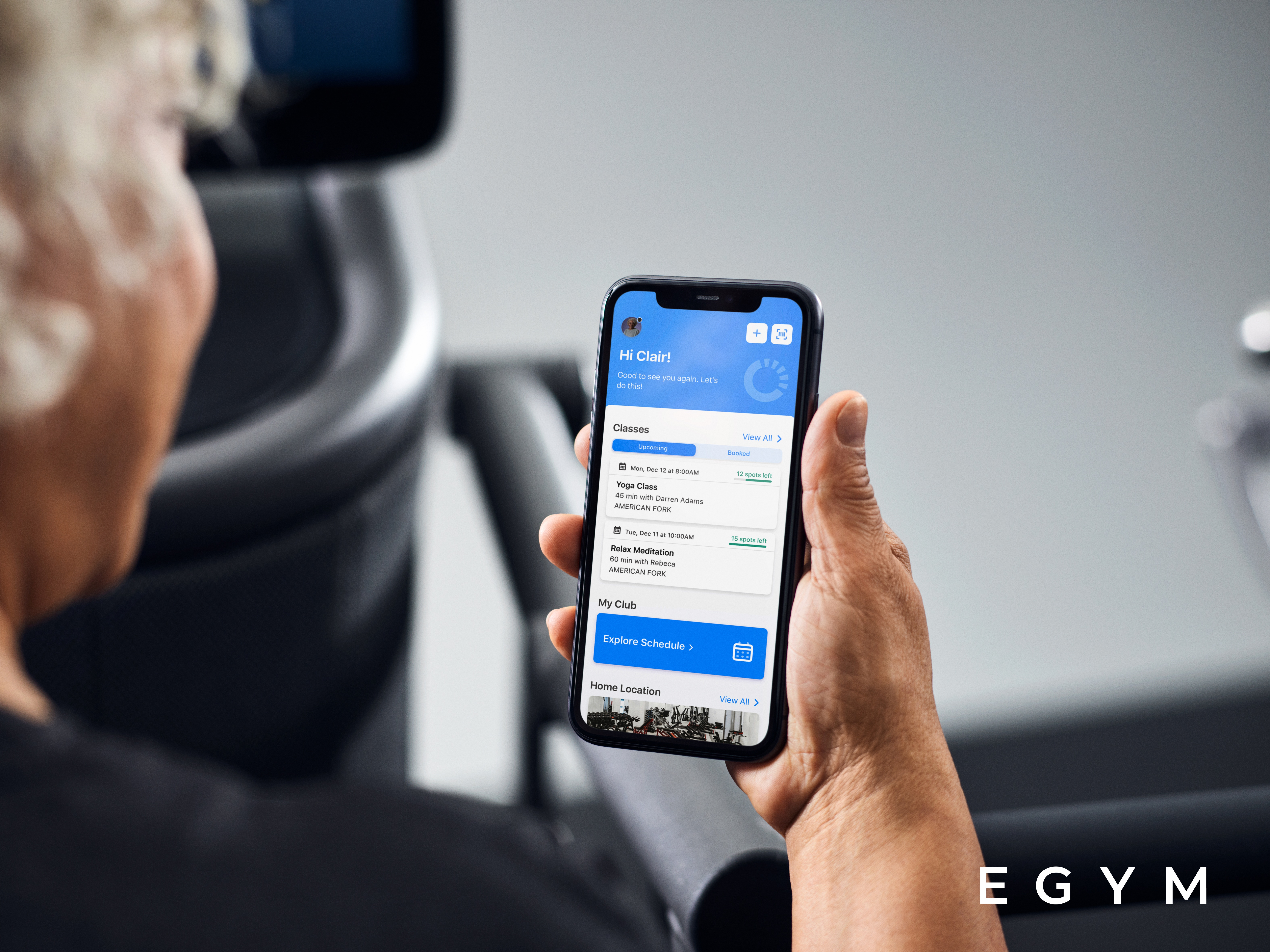 EGYM app on phone